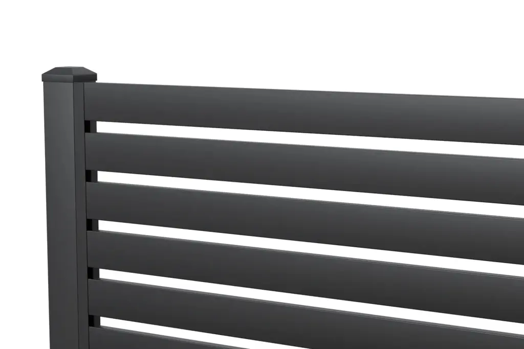 Sola Horizontal Slat fence panel corner view